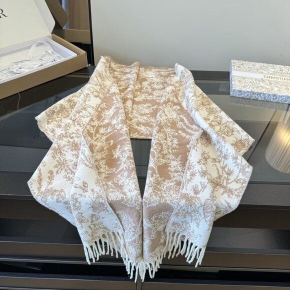 DIOR pattern print wool yarn scarf for women pink - Picture 2 of 9